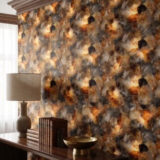 Brown Agate Geode Wallpaper with Gold Veins, Abstract Ink Wall Mural, Peel and Stick Wallpaper for a Luxurious Living Room Accent Wall