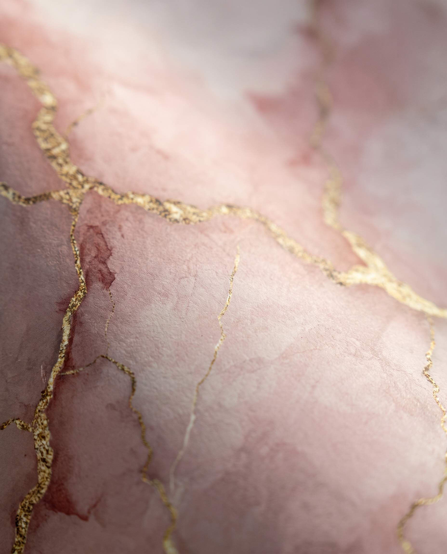 Pink Marble Wallpaper with Gold Veins, Abstract Watercolor Wall Mural, Peel and Stick Wallpaper for a Glamorous Bedroom Accent Wall