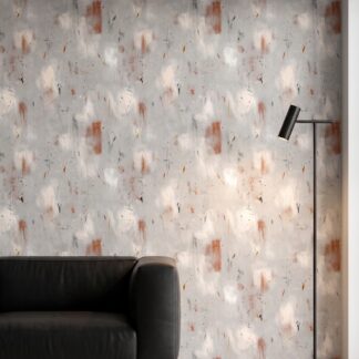 Abstract Brushstroke Wallpaper in Grey and Rust, Industrial Textured Peel and Stick Wallpaper for a Modern Accent Wall