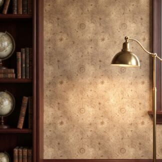 Vintage Celestial Map Wallpaper, Antique Star Chart in Sepia, Removable Peel and Stick Wallpaper for Office or Library Accent Wall
