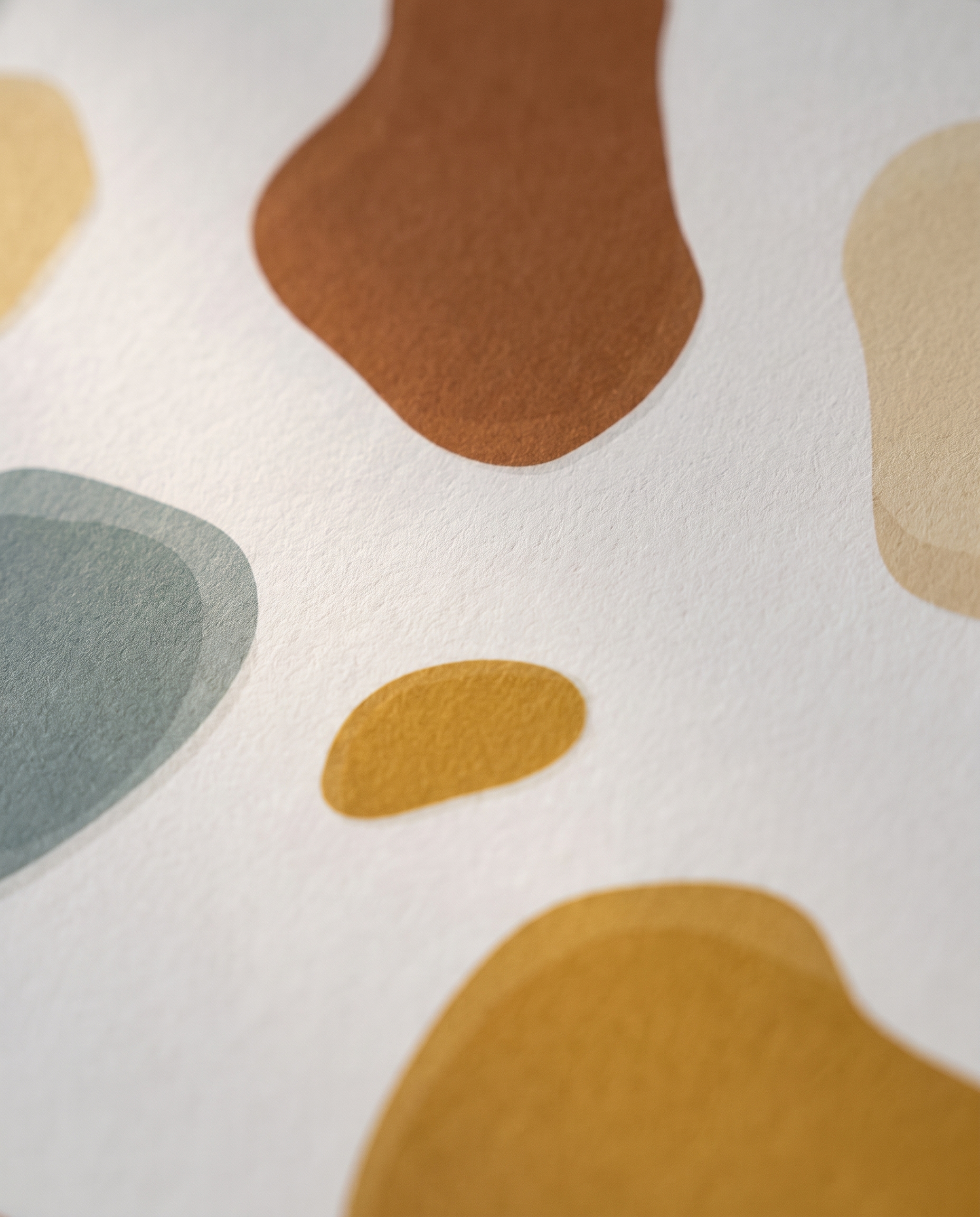 Abstract Blobs Wallpaper in Earthy Mustard and Sage, Contemporary Peel and Stick Wallpaper, Removable Wall Mural for Nursery Accent Wall